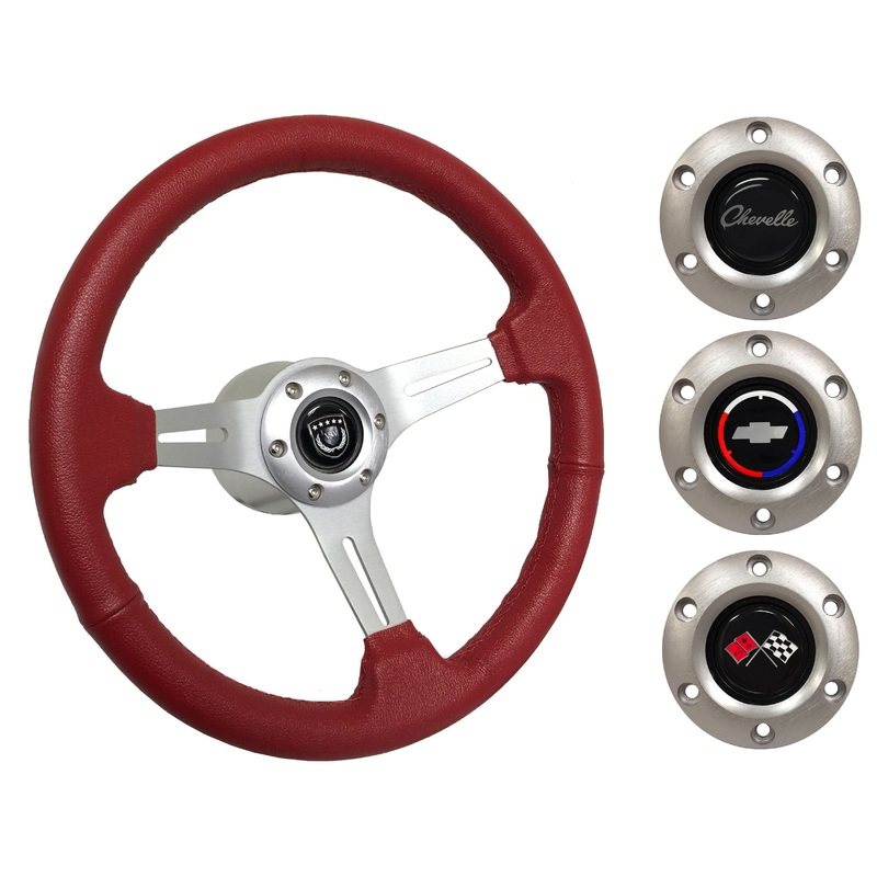 1969-77 Chevelle Steering Wheel Kit | Red Leather | ST3014RED