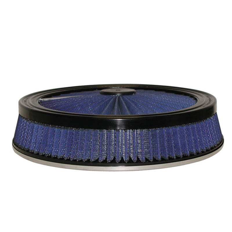 aFe MagnumFLOW Air Filters Round Racing P5R A/F TOP Racer 14D x 3H (Blk/Blue)