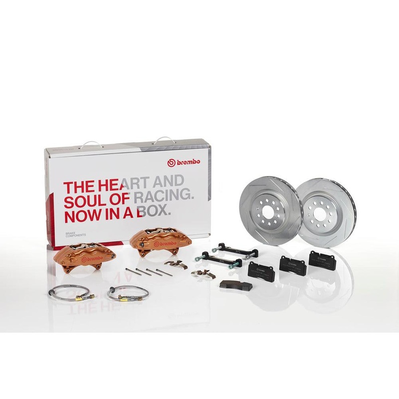 Brembo 02-07 Impreza/WRX/08-14 WRX Fr GT BBK 4 Pist Cast 2pc 326 x30 1pc Rotor Slotted Type1 – Gold