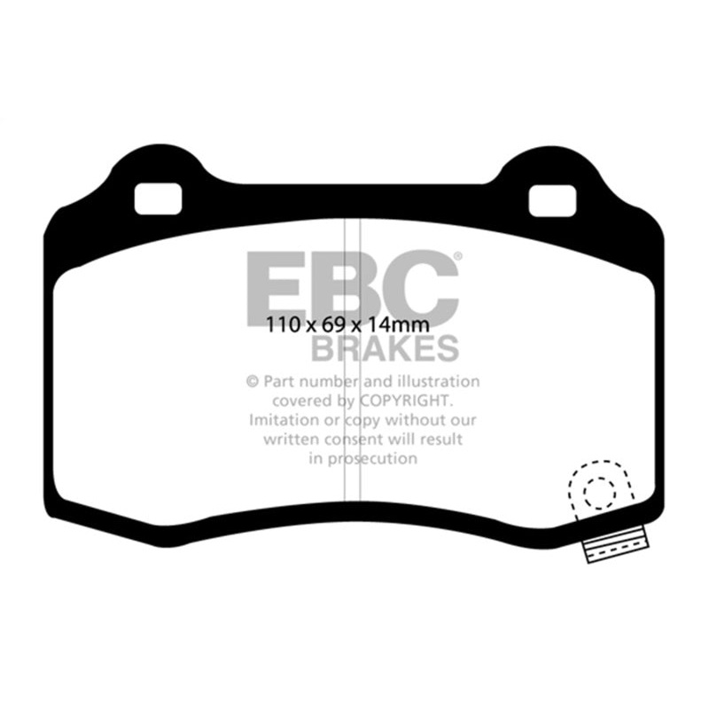 EBC 15+ Cadillac CTS 3.6 Twin Turbo Yellowstuff Rear Brake Pads