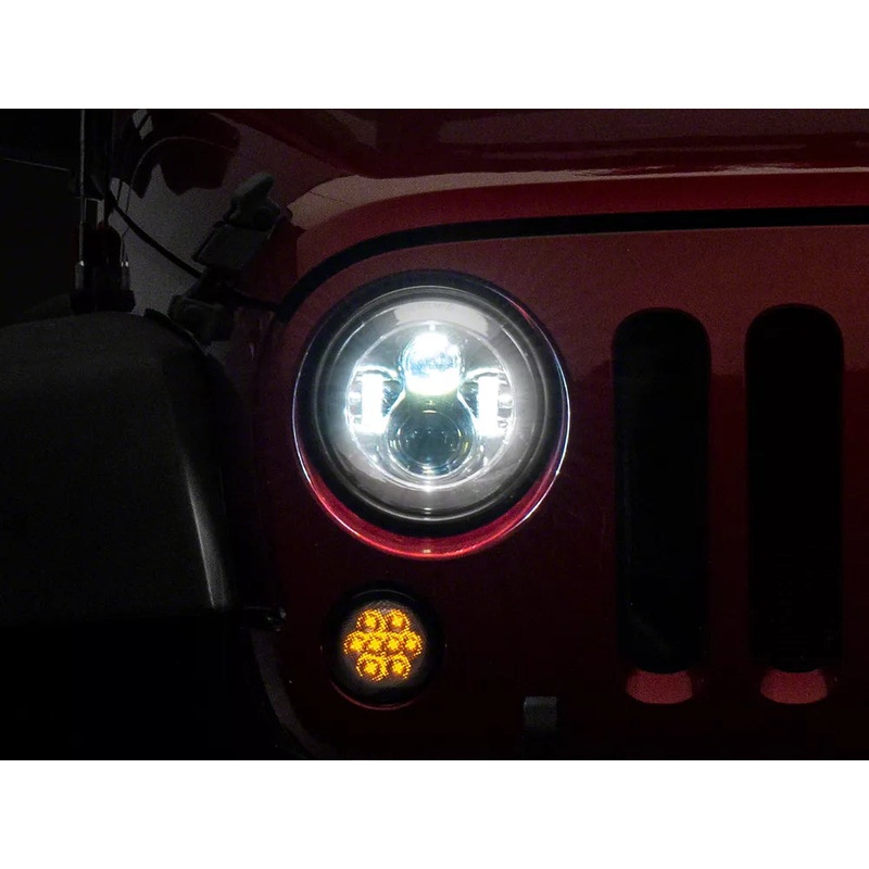 Raxiom 97-18 Jeep Wrangler TJ/JK Axial Series LED Daymaker Headlights- Chrome Housing (Clear Lens)