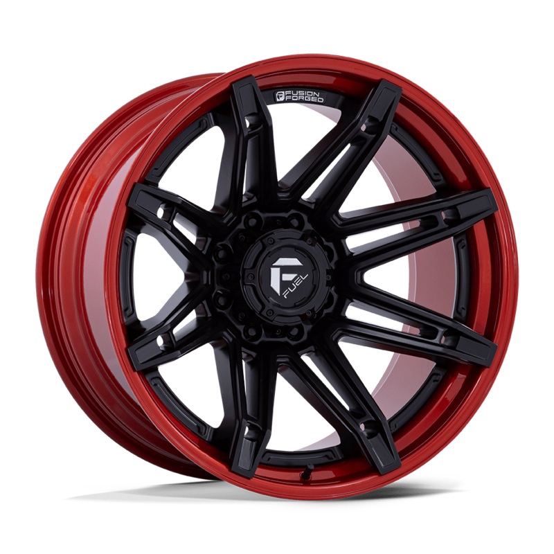Fuel Wheels FC401 Brawl 22″ 6×139.7 Matte Black With Candy Red Lip