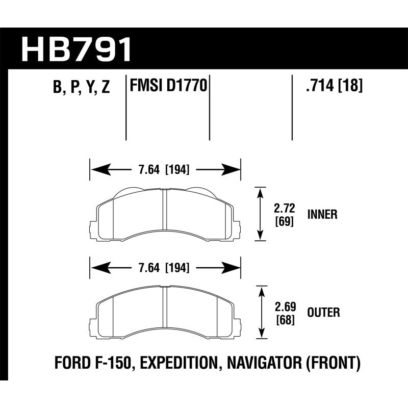 Hawk 14-16 Ford F-150 LTS Street Front Brake Pads