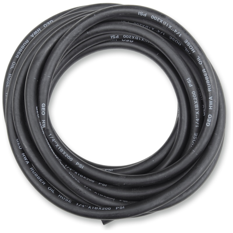 Universal Black Rubber Fuel And Oil Line 1/4″ x 25′ By Emgo
