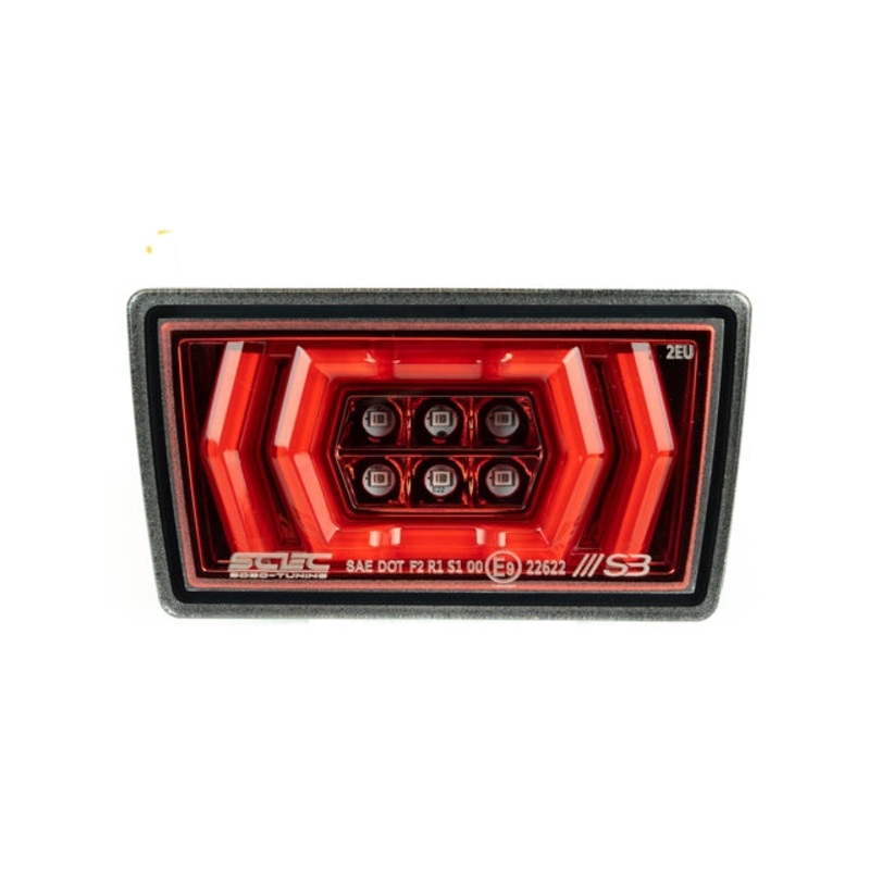 Sp3c Built Ascension F1 LED Rear Fog Light Clear Lens Red Bars Red Base – 11-22 WRX / 11-21 STI