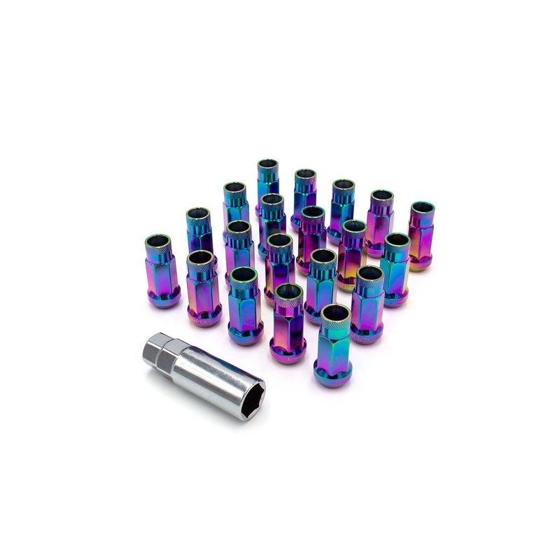 ISR Performance – Steel 50mm Open Ended Lug Nuts M12x1.25 – Neo Chrome