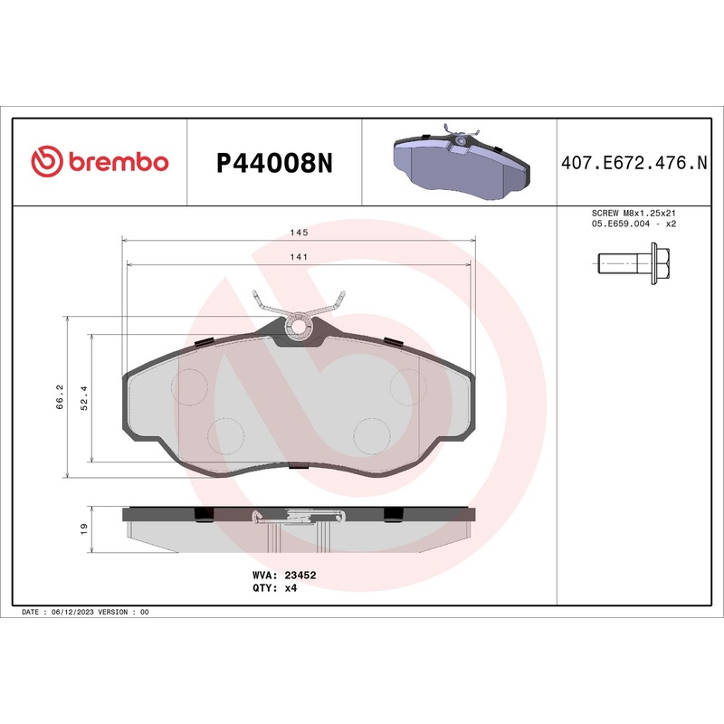 PRIME Ceramic Front Disc Brake Pad Set – P44008N
