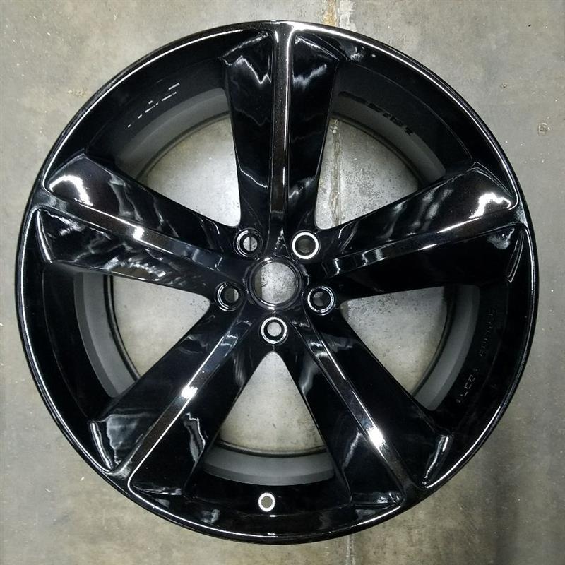 20″ CHALLENGER 09-10 20×9 alloy machined finish 5 spoke SRT imprinted between spokes black Original OEM Wheel Rim