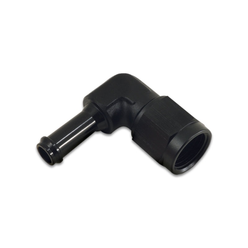 Vibrant Female -6AN to 5/16in Hose Barb 90 Degree Adapter Fitting – Anodized Black