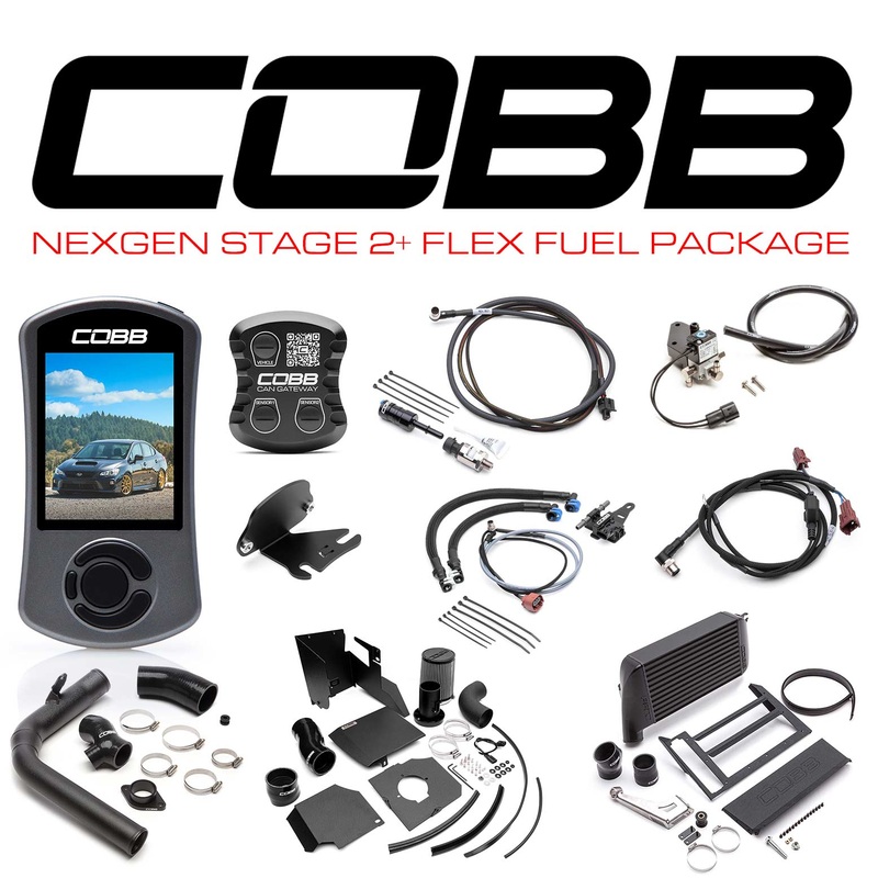 Cobb 15-17 WRX NexGen Stage 2 + CAN Flex Fuel Power Package | SF Intake – Black | SUB004NG2W2-BK1FF