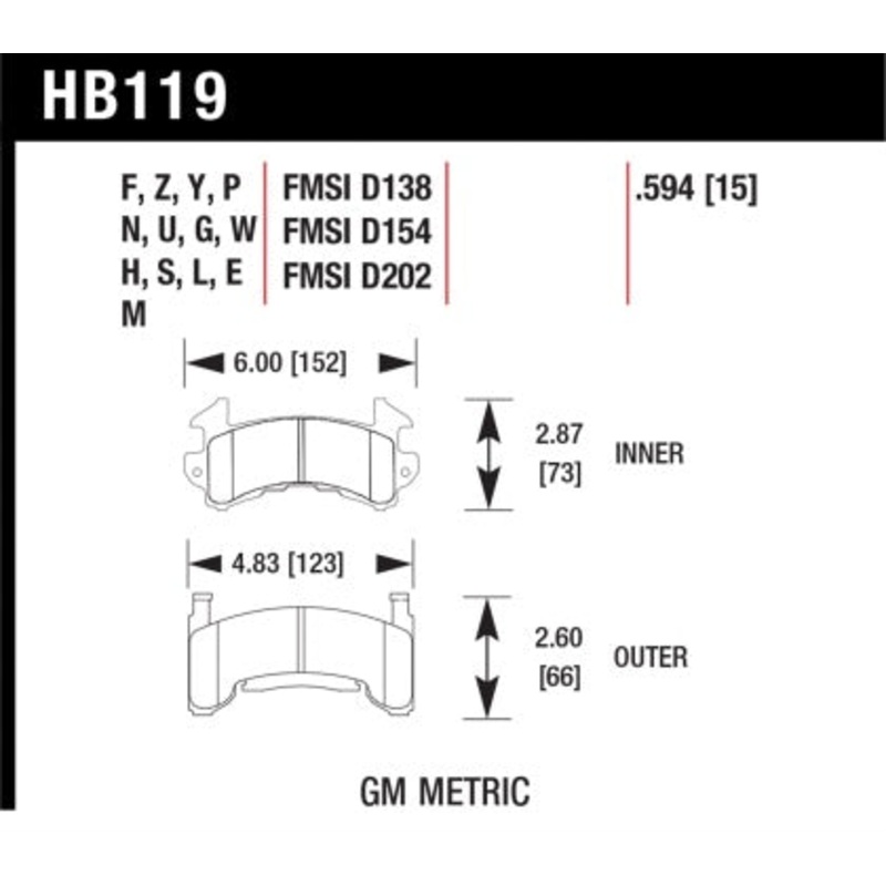 Hawk Performance Blue 9012 Brake Pads – GM Metic