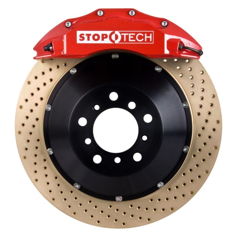 StopTech 07-13 BMW 335i Front BBK w/ Red ST-60 Calipers Drilled Zinc Coated 380x32mm Rotors Pads
