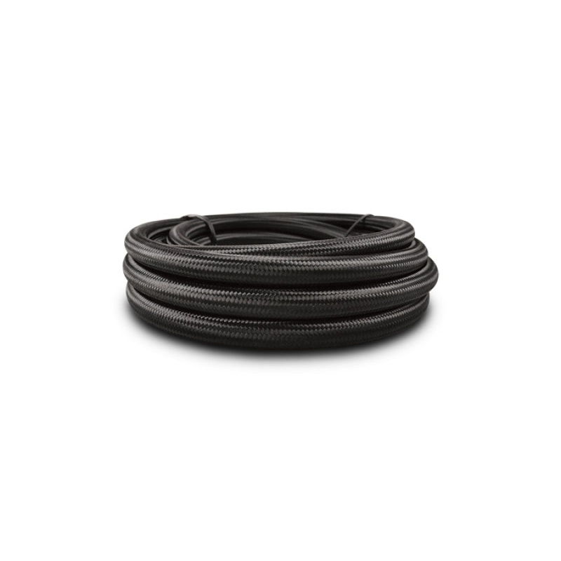 Vibrant -12 AN Black Nylon Braided Flex Hose w/ PTFE Liner (5 Foot Roll)
