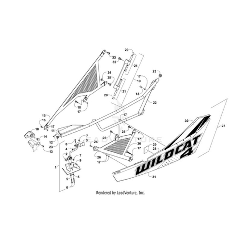 Door Panel W/ Decals-Wm-Frt-Right(Wc4 X 15) (Inc. 28 And 30-31) by Arctic Cat