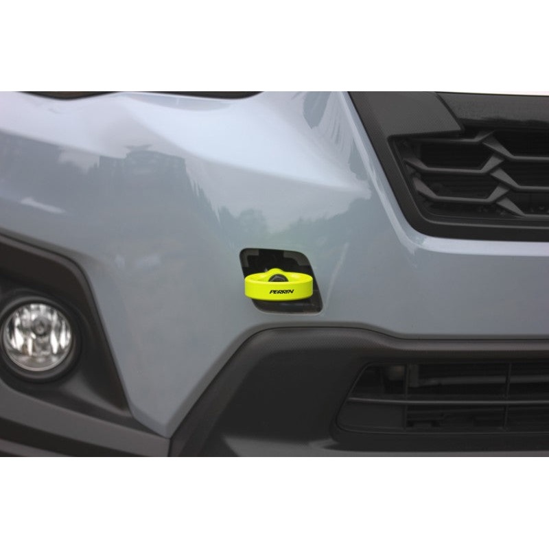 Perrin 2022 Subaru WRX / 18-21 Crosstrek / 14-21 Forester Tow Hook Kit (Front) – Neon Yellow