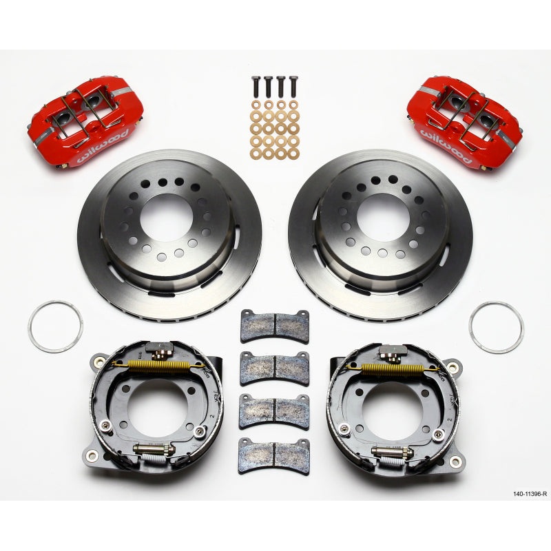 Wilwood Dynapro Low-Profile 11.00in P-Brake Kit – Red Ford 8.8 w/2.50in Offset-5 Lug