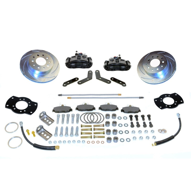 New Direct Fit Rear Drum to Disc Brake Conversion Kit W/Rotors. Black A117BK