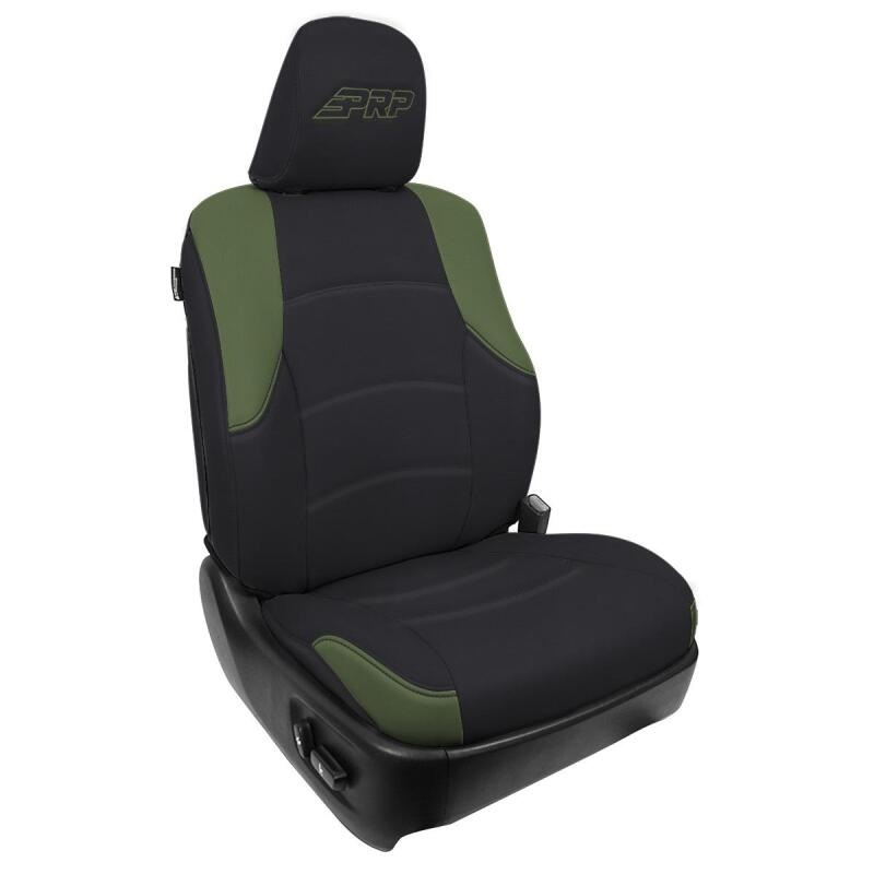 PRP 11-24 Toyota 4Runner Front Seat Covers (Pair) – Black/Olive Green