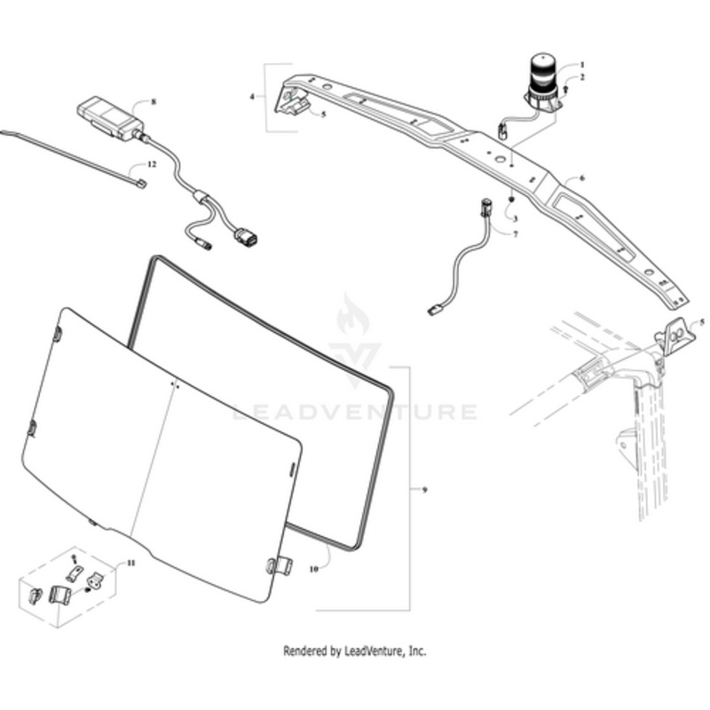 Light Rail Left Bracket (Mod) 2436-668 by Arctic Cat
