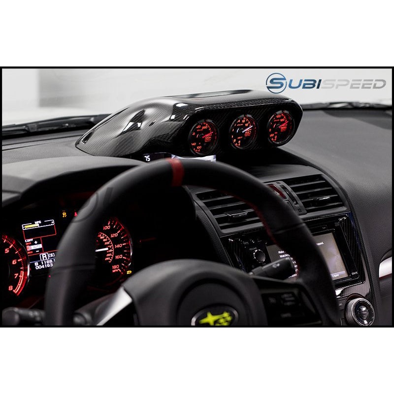 OLM S-Line Carbon Fiber 60mm Triple Gauge Pod – 15-21 WRX/STI