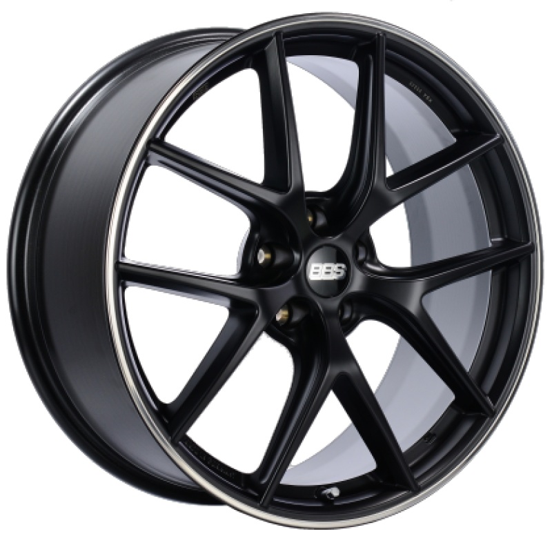 BBS CI-R 19×9 5×112 ET42 Satin Black Polished Rim Protector Wheel -82mm PFS/Clip Required