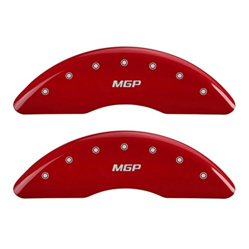 MGP Caliper Covers 25002SMGPRD Red Powder Coat Finish Engraved Front/Rear MGP Caliper Cover, (Set of 4)