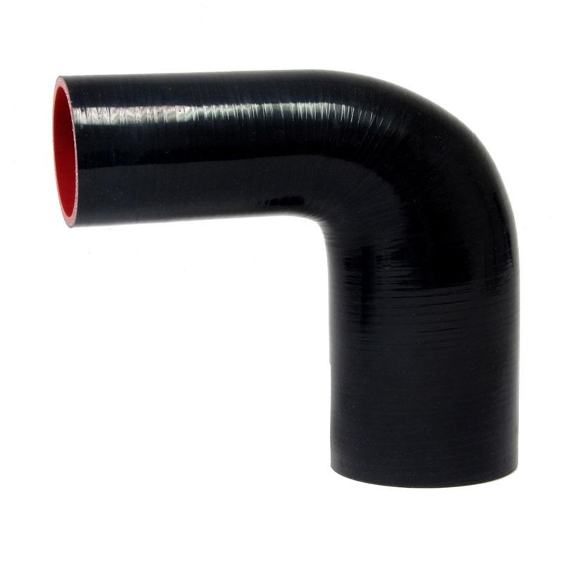 HPS 1″ – 1-3/8″ ID Silicone 90 Degree Reducer Hose | Universal (HTSER90-100-138-BLK)