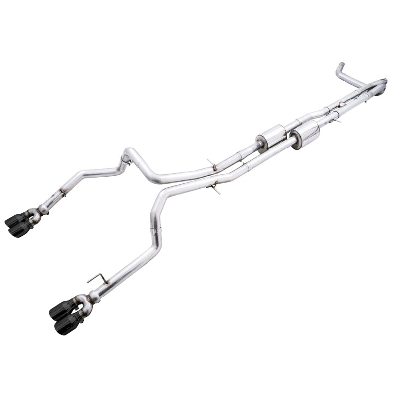 AWE Tuning 4th Gen GM 1500 6.2L 0FG Catback Split Rear Exit (w/ Bumper Cutouts) – Quad Diamond Tips