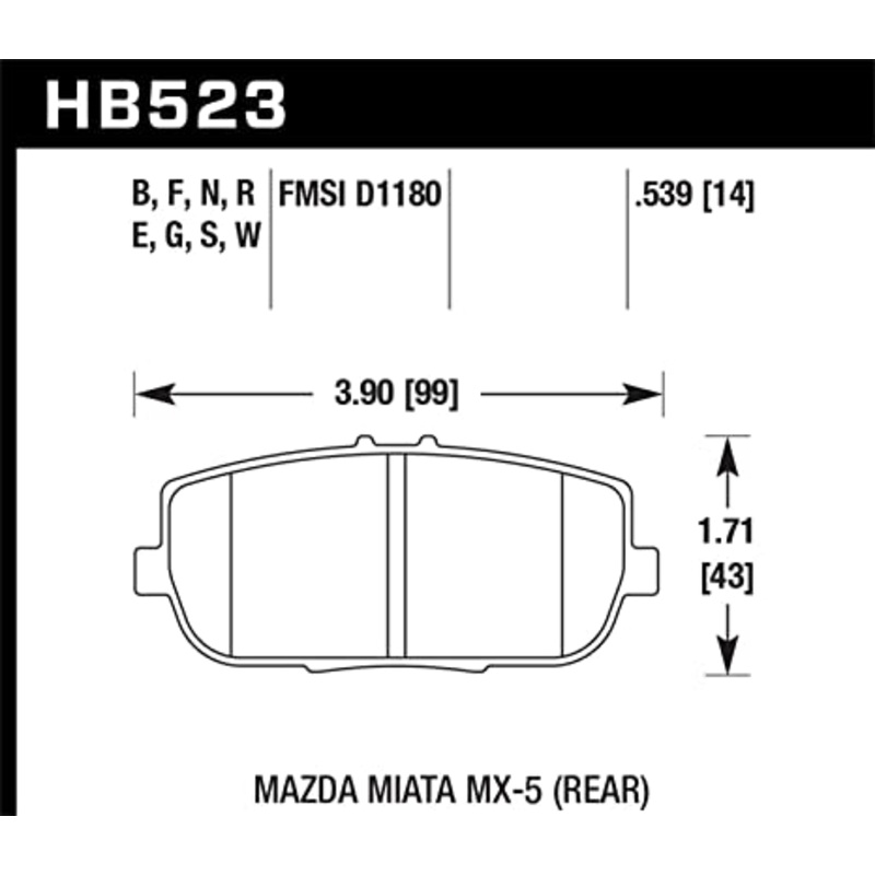 Hawk DTC-60 Brake Pad – Rear (HB523G.539)