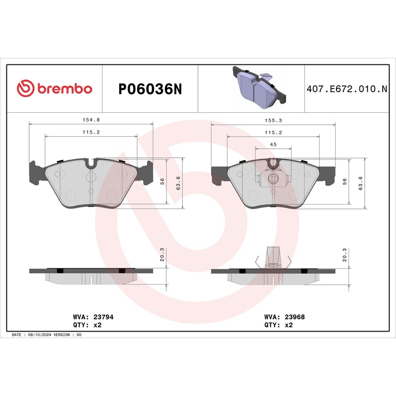 PRIME Ceramic Front Disc Brake Pad Set – P06036N