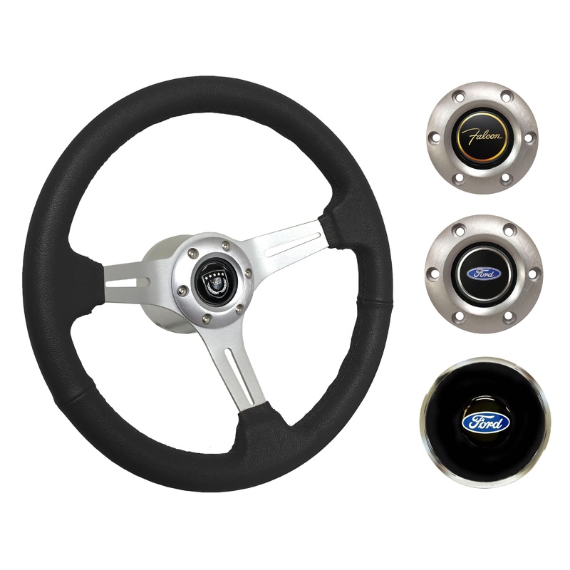 1965-69 Ford Falcon Steering Wheel Kit | Black Leather | ST3014BLK