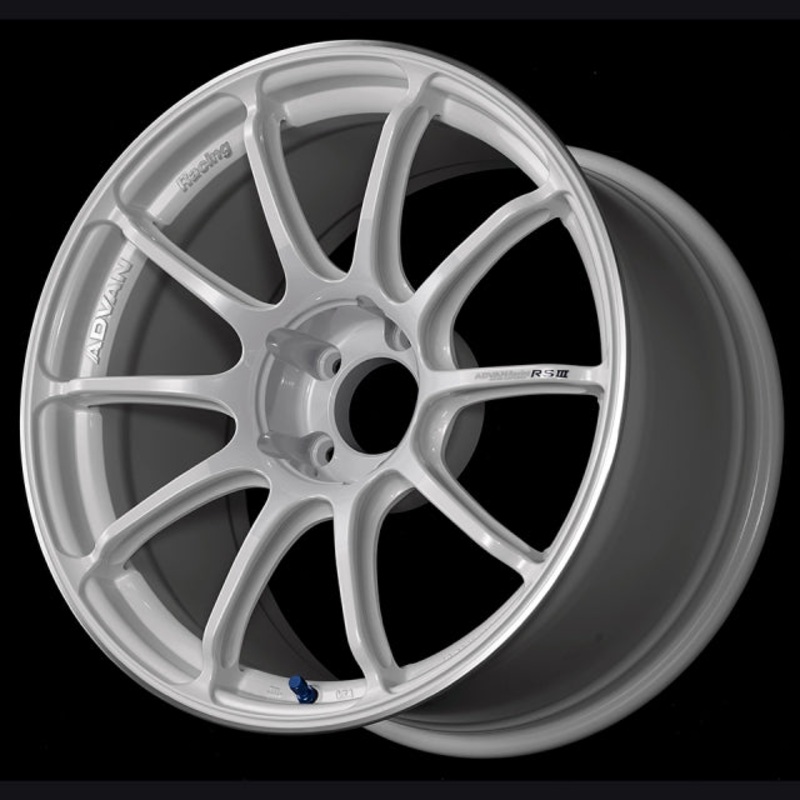 Advan RSIII Wheel – 18×9.0 +25 | 5×114.3 | Racing White Metallic & Ring