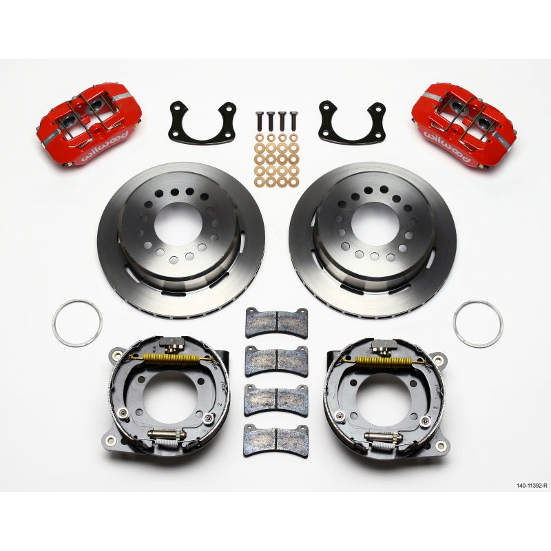 Wilwood Dynapro Low-Profile 11.00in P-Brake Kit – Red New Big Ford 2.50in Off Staggerd Mount