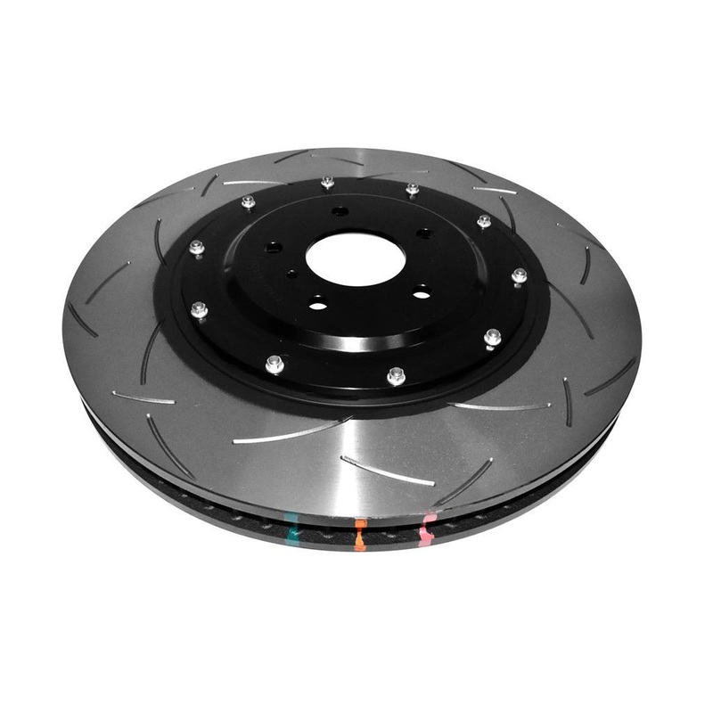 DBA T3 5000 Slotted Series w/ Black Hat Front Left 2012 Nissan GTR R35