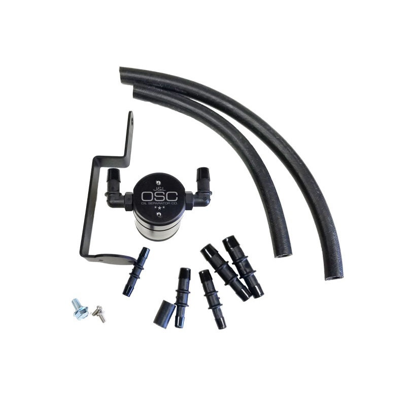 J&L 99-04 Ford Mustang GT Passenger Side Oil Separator 3.0 – Black Anodized