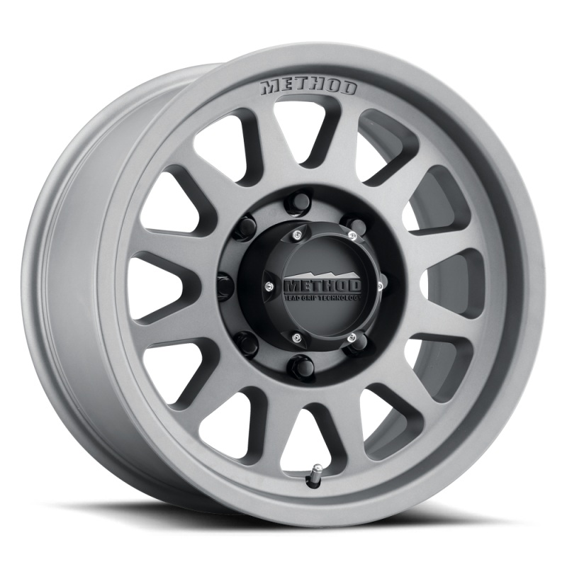 Method MR704 HD 17×9 18mm Offset 8×180 130.81mm CB Titanium Wheel