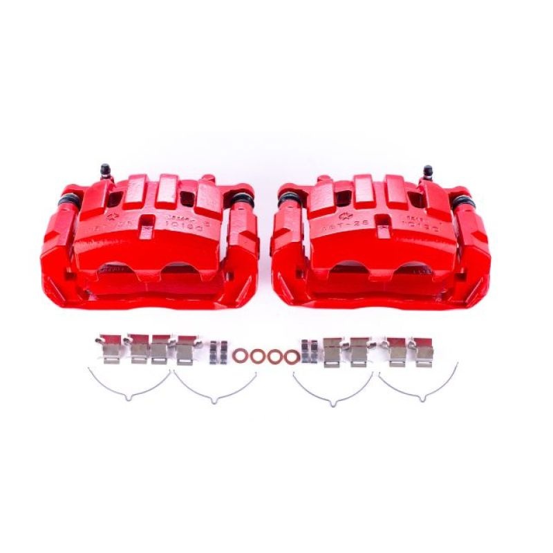 Power Stop 14-18 Jeep Cherokee Front Red Calipers w/Brackets – Pair