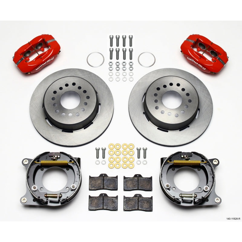 Wilwood Forged Dynalite P/S Park Brake Kit Red Impala 59-64 / Corvette 57-62