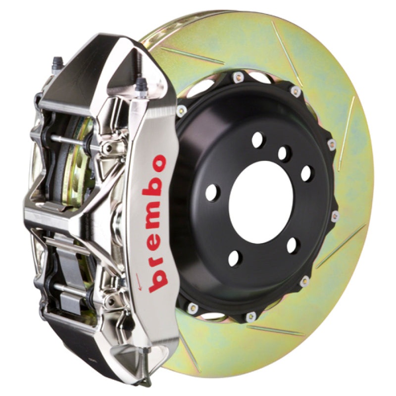 Brembo [17-21 Civic Type-R] Front GTR BBK 6 Piston Billet 380×32 2pc Rotor Slotted Type1 – Nickel | 1M2.9054AR