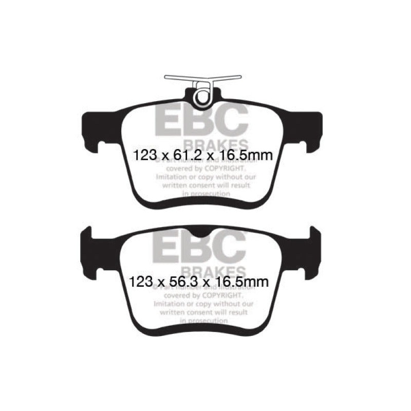 EBC 2014+ Audi A3 1.8 Turbo (w/Electronic Parking Brake) Ultimax2 Rear Brake Pads