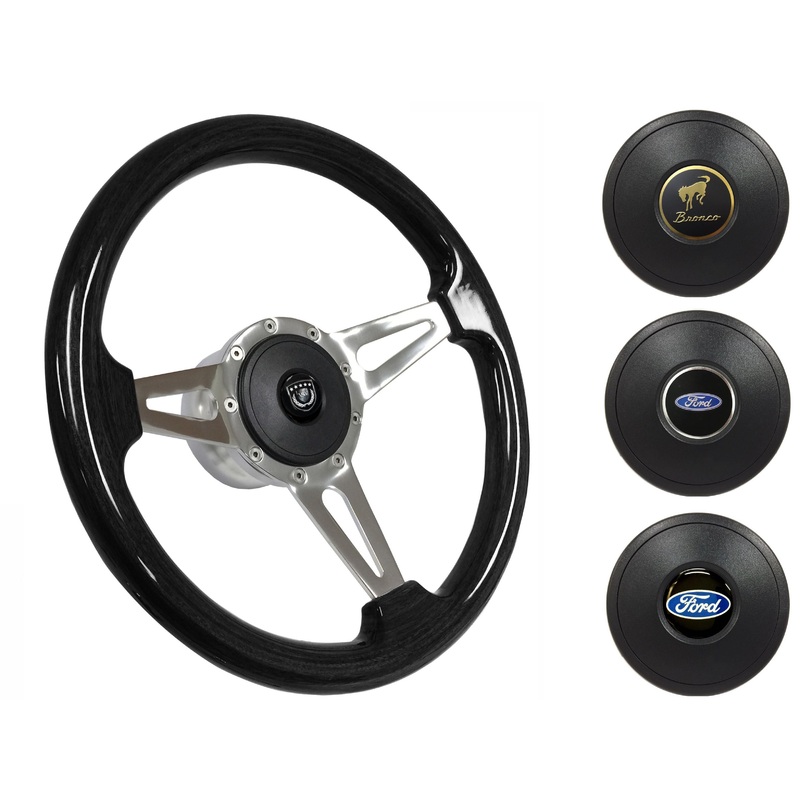 1966-72 Ford Bronco Steering Wheel Kit | Black Ash Wood | ST3077