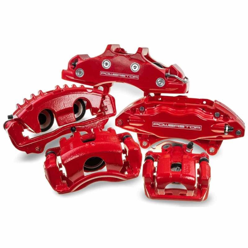 Power Stop 12-16 Ford F-250 Super Duty Front Red Caliper – Pair