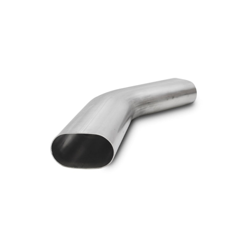 Vibrant 3.5in Oval (Nominal Size) T304 SS 45 deg Mandrel Bend 6in x 6in leg lengths