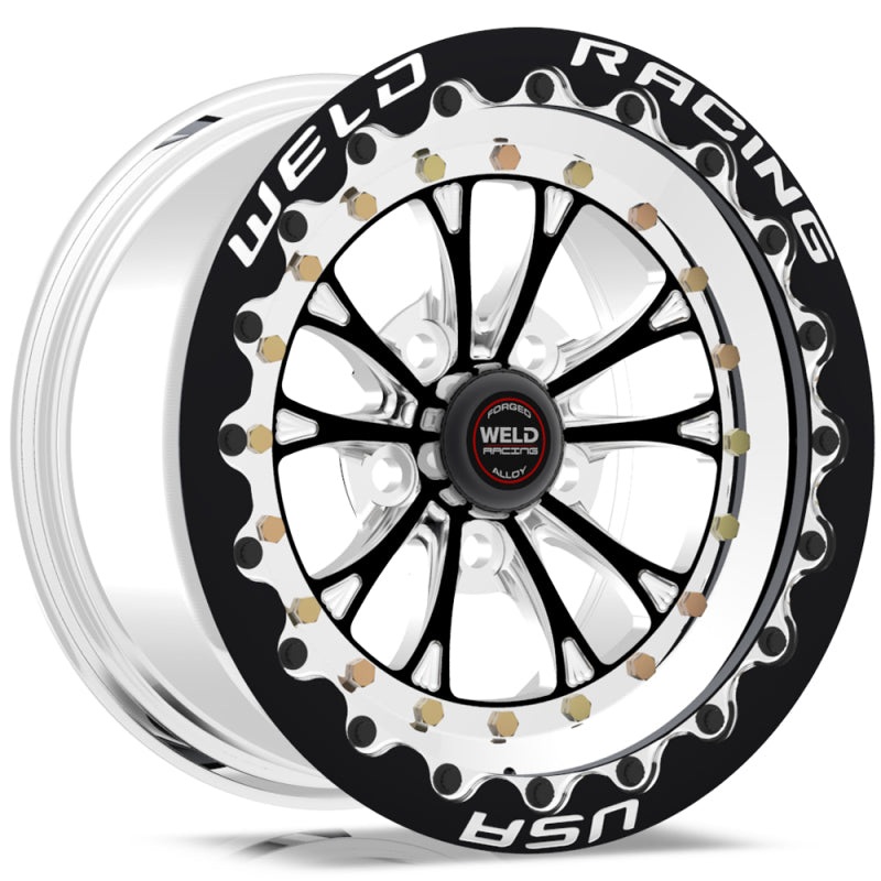 Weld Vitesse 15×12 / 5×4.75 BP / 6.5in. BS Black Wheel – Black Single Beadlock MT