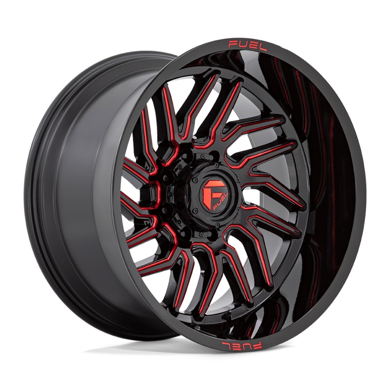 Fuel Wheels D808 Hurricane 22″ 5×127 Gloss Black Milled Red Tint