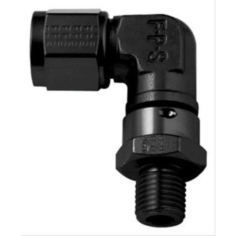 Fragola -6AN Female Nut x 7/16-20 (4) O-Ring 90 Degree Swivel – Black