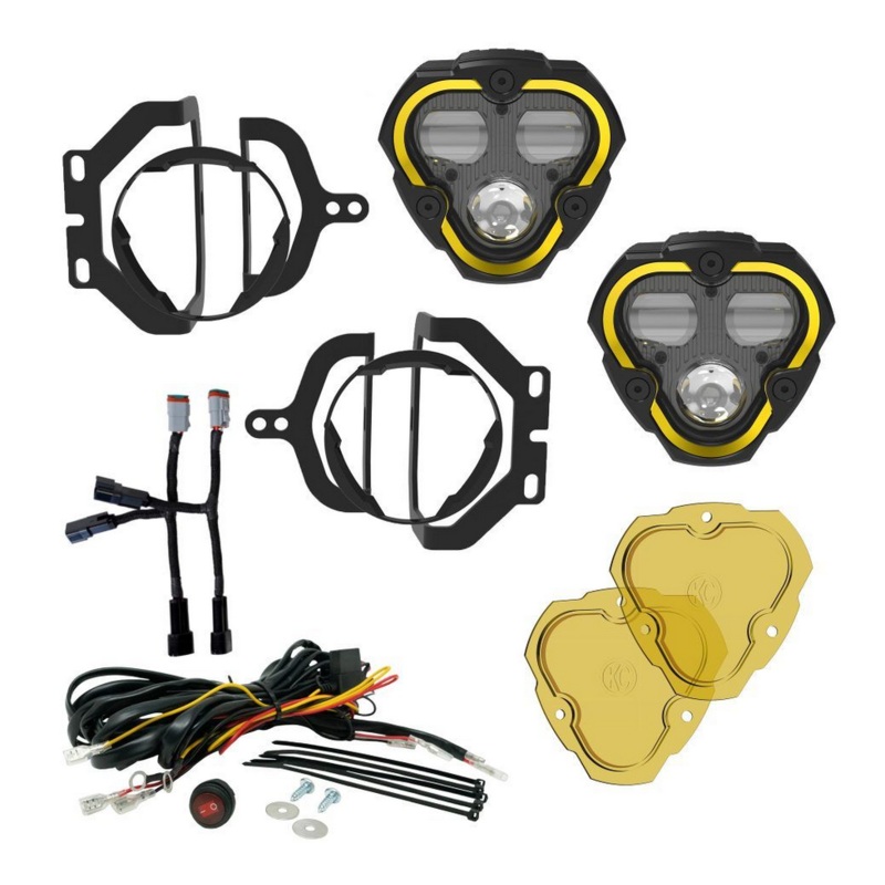 KC HiLiTES FLEX ERA 3 Dual Mode SAE Fog LED Light Pods – 2-Light Master Kit – Jeep JL/JT Sport Bumpers
