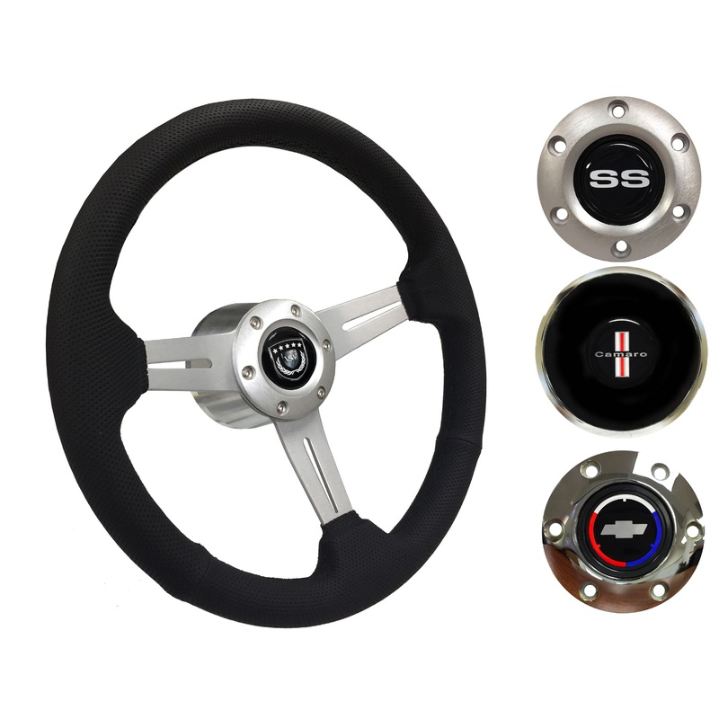 1969-89 Camaro Steering Wheel Kit | Perforated Leather | ST3587BLK-BLK