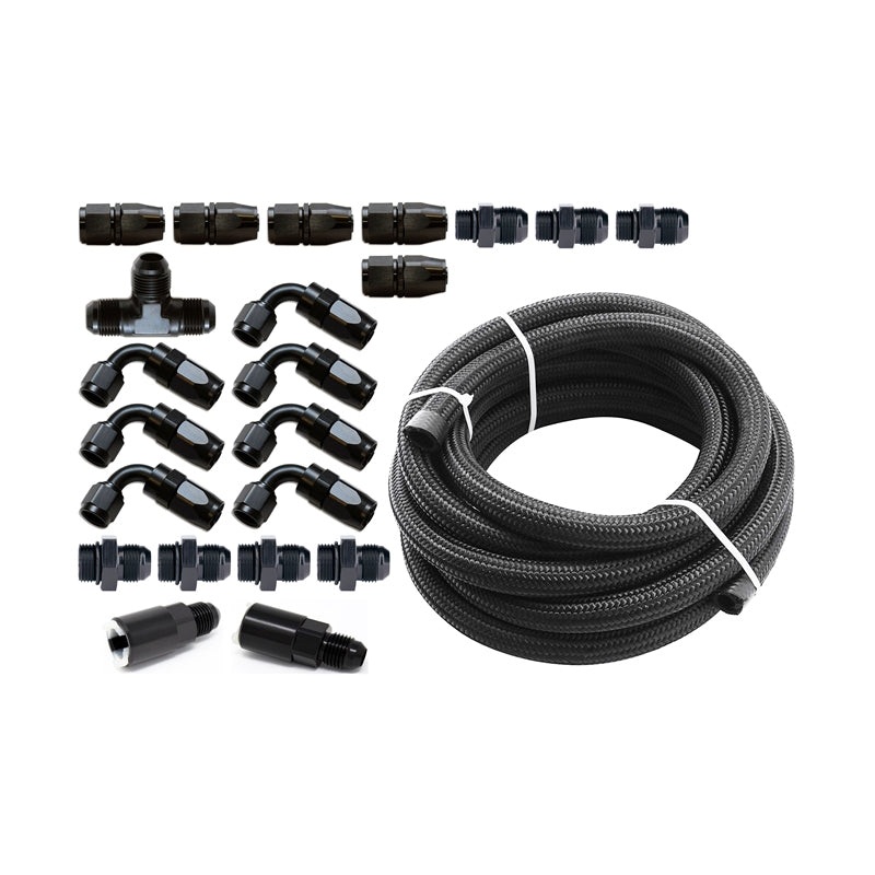 Torque Solution Braided Fuel Line Kit for -6 Aeromotive FPR – 04+ STI / 02-14 WRX | TS-SU-6FLK-AM