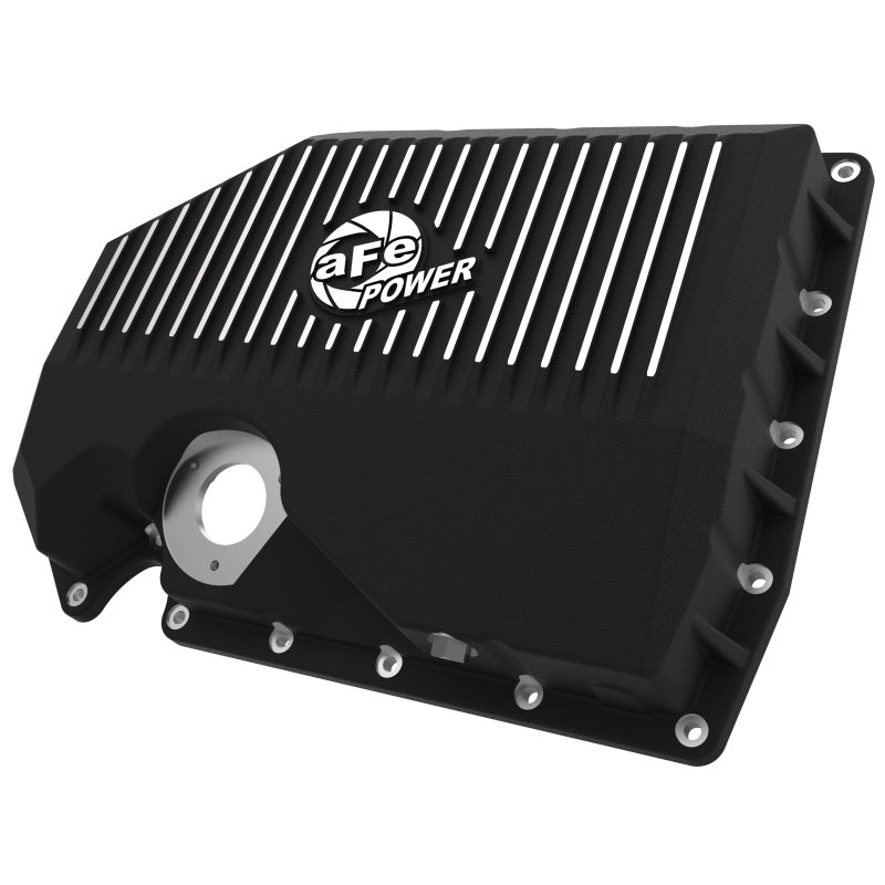 aFe 05-19 VW 1.8L/2.0L w/ Oil Sensor Engine Oil Pan Black POWER Street Series w/ Machined Fins